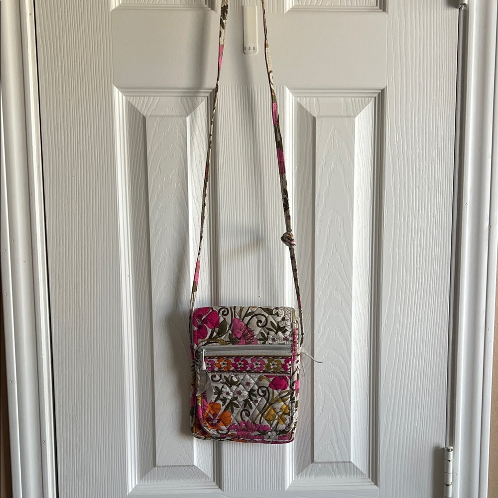 Vera Bradley Pink and Gray Floral Crossbody Bag